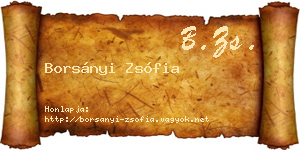 Borsányi Zsófia névjegykártya